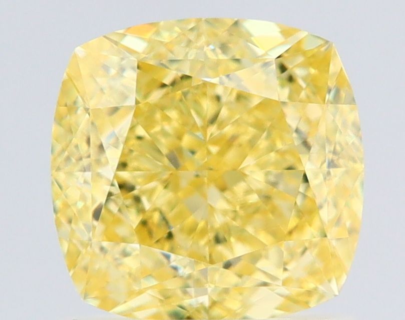 1.5 Carat Cushion brilliant Diamond Fancy Intense Yellow VS1