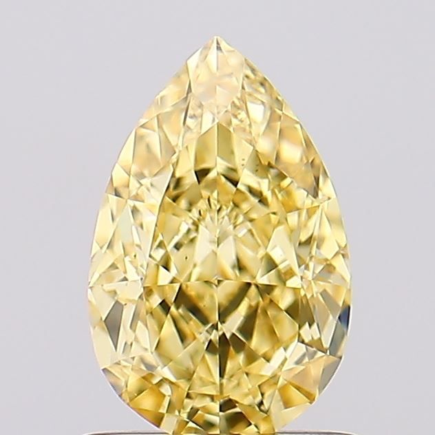 1.08 carat fancy vivid yellow VS2 EX Cut IGI pear diamond