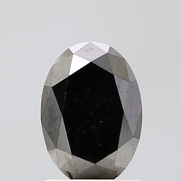 1.57 Carat Oval Diamond Fancy Black VVS2