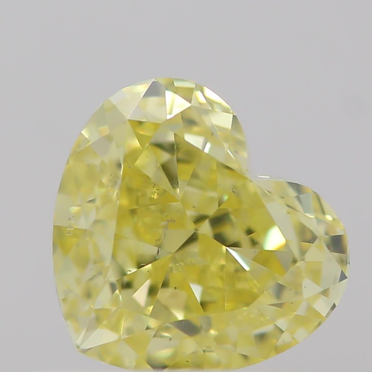 0.6 Carat Heart Diamond Fancy Intense  Yellow SI1