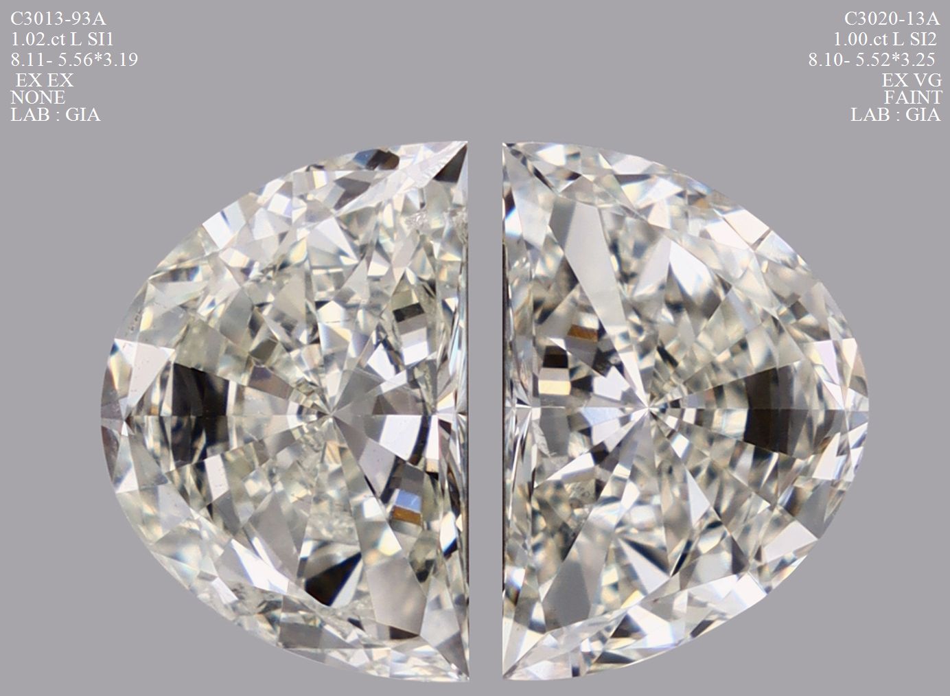 1.02 ct Half moon Diamond