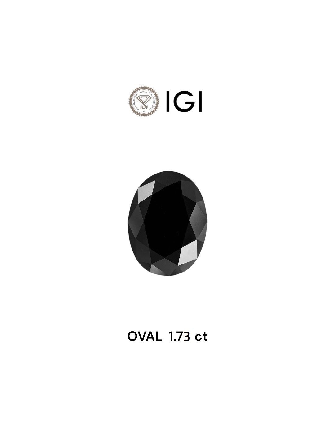 1.73 Carat Oval Diamond Black 