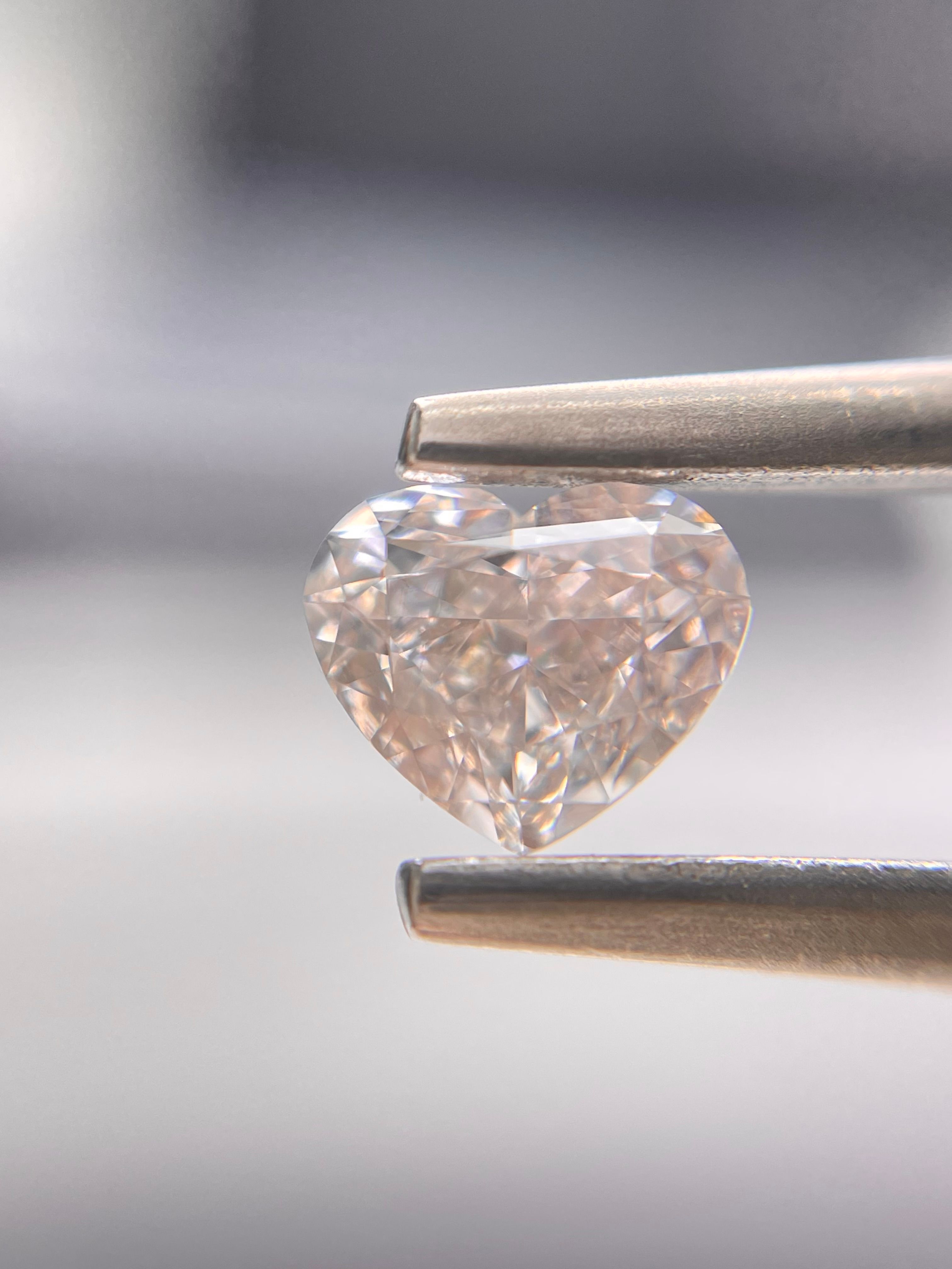 0.85 Carat Heart Diamond Fancy Pinkish Brown VS1
