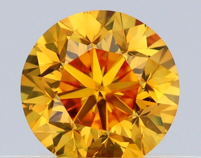 0.29 Carat Round Diamond Fancy Vivid Orangey Yellow VS2