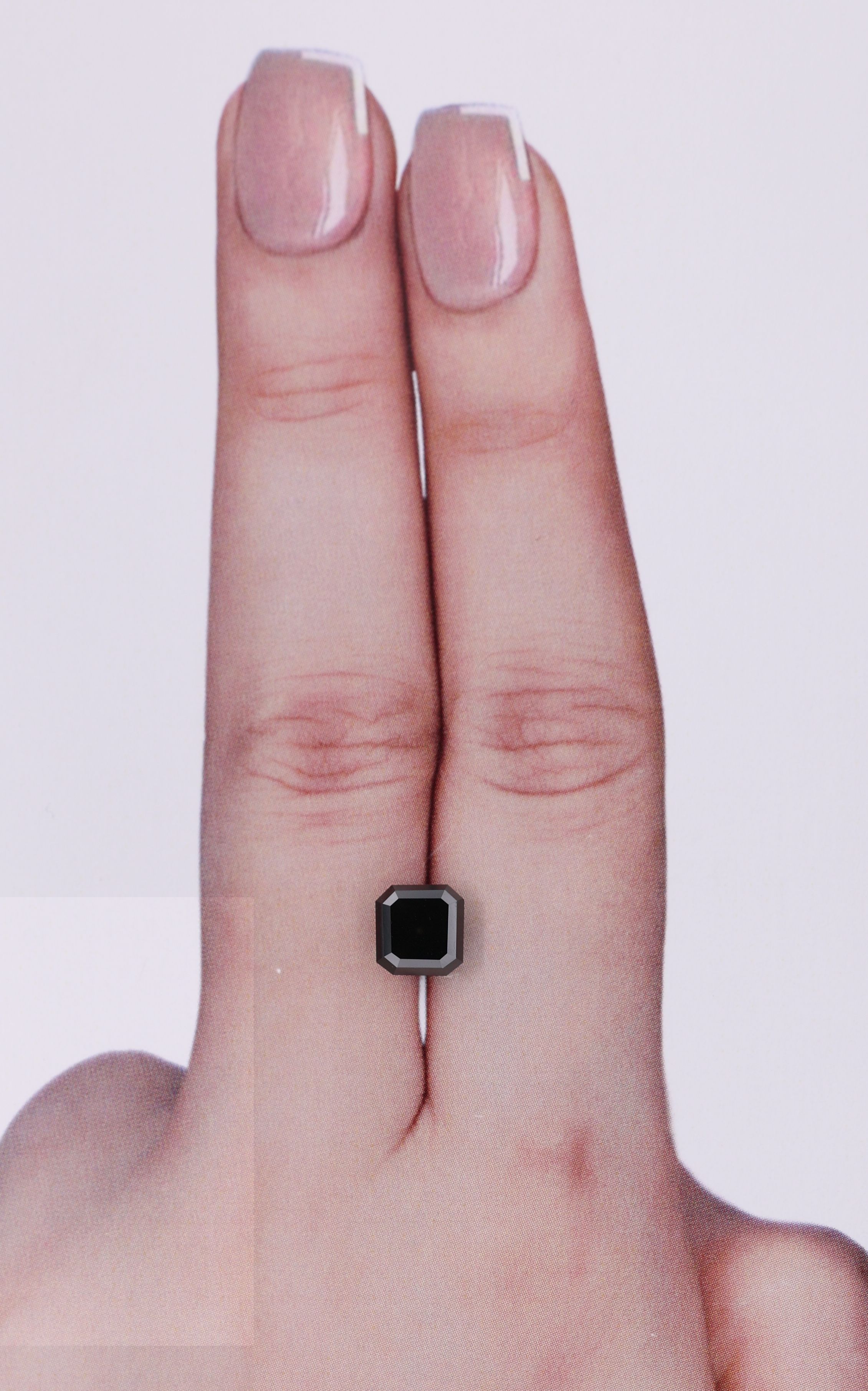 1.61 Carat Square emerald Diamond Fancy Black VVS2
