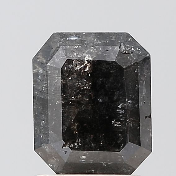 1.37 Carat Emerald Diamond Salt and Pepper VS2