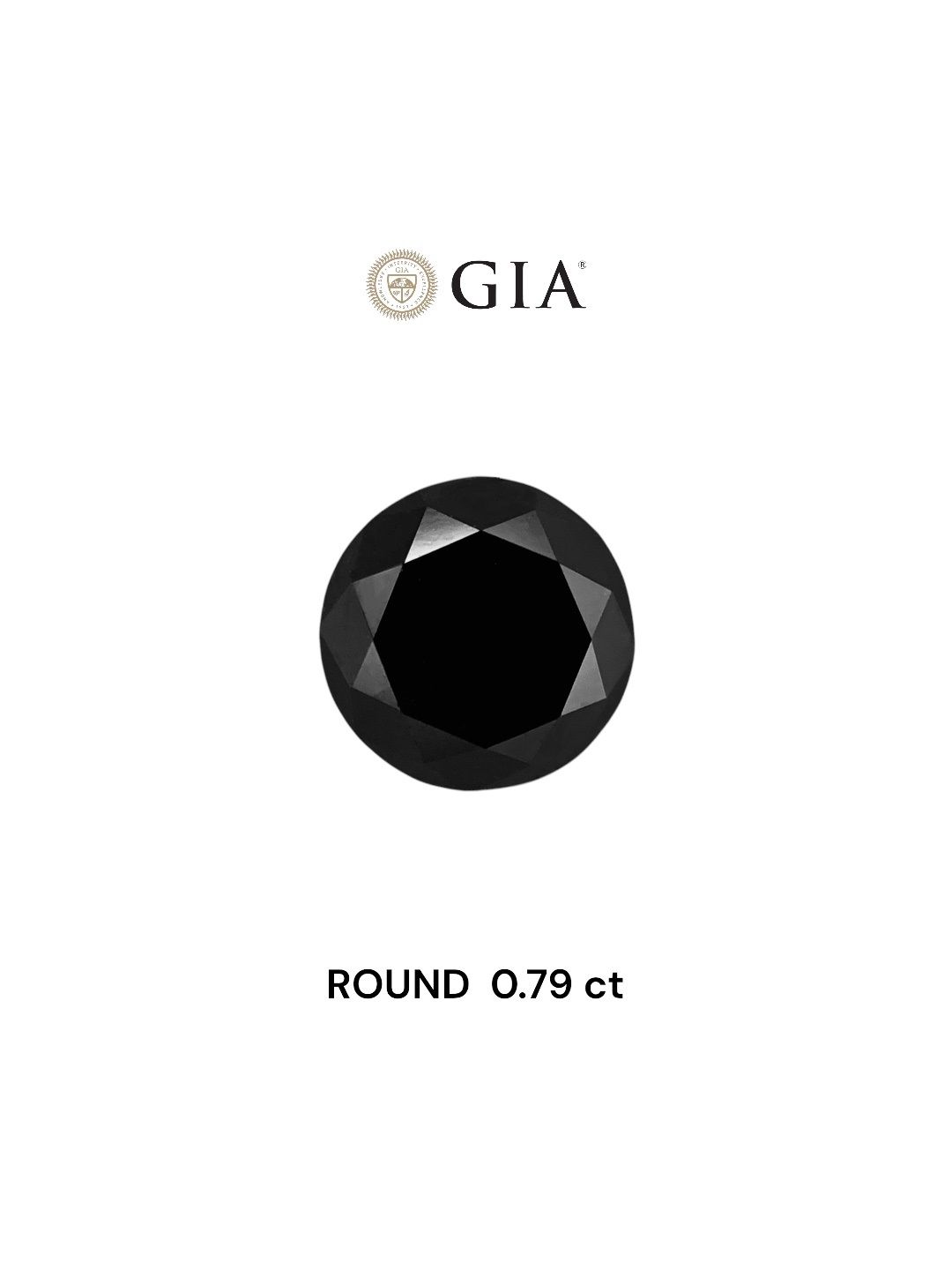 0.79 Carat Round Diamond Fancy Black VVS2