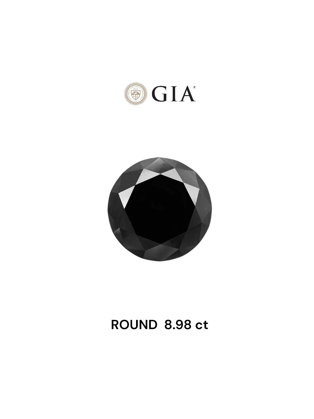 8.98 Carat Round Diamond Fancy Black VVS2