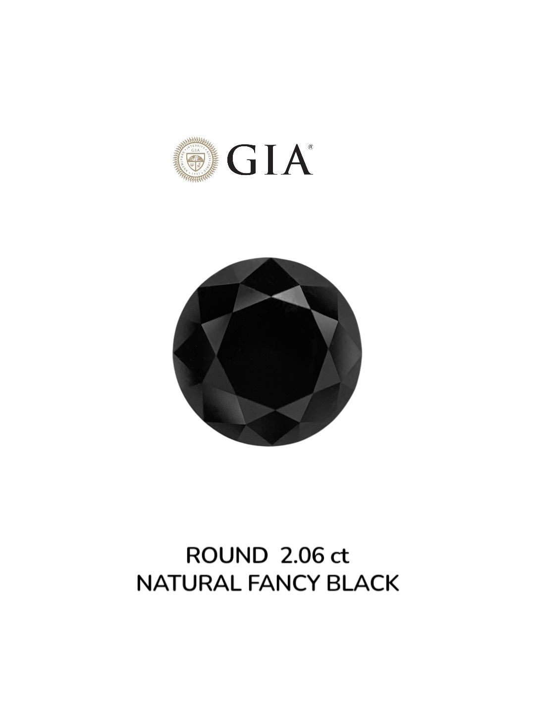 2.06 Carat Round Diamond Fancy Black VVS2