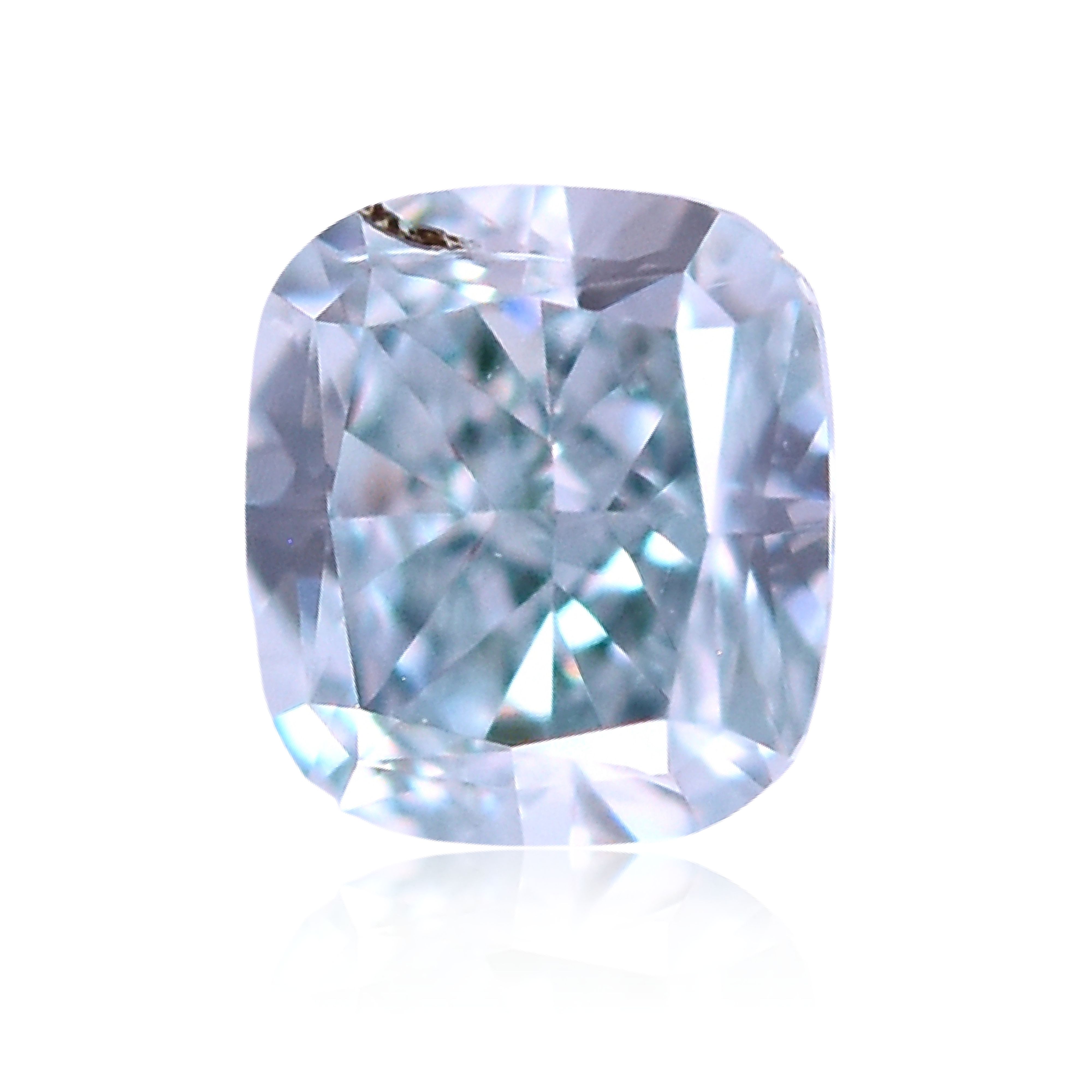 0.2 Carat Cushion brilliant Diamond Fancy Intense Blueish Green SI2