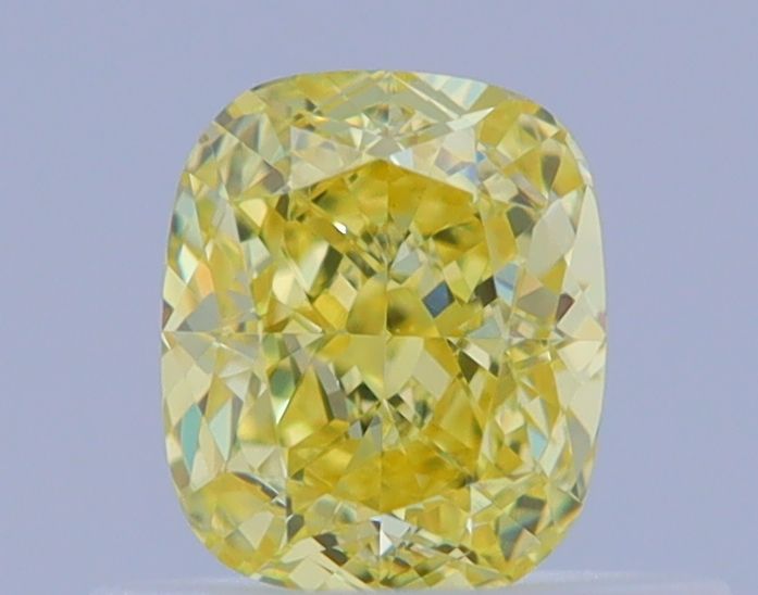 0.54 Carat Cushion brilliant Diamond Fancy Intense Yellow VVS1