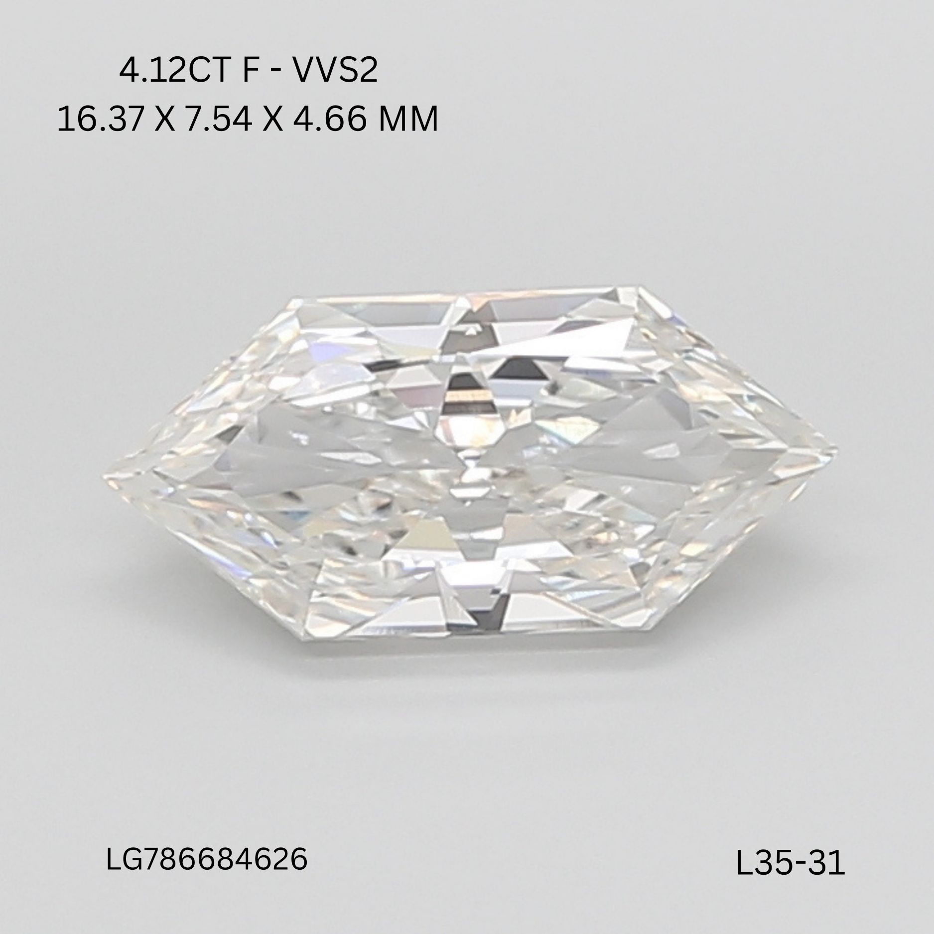 4.12 ct lab-grown Hexagonal Diamond