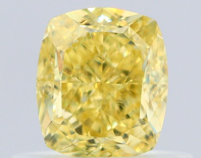 0.62 Carat Cushion brilliant Diamond Fancy Intense Yellow VS1