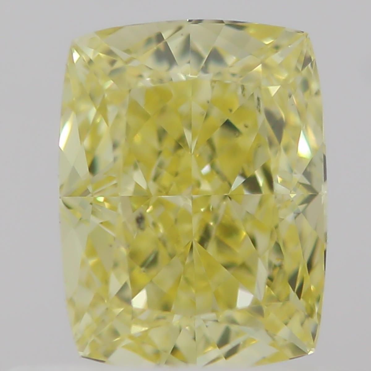 0.6 Carat Cushion brilliant Diamond Fancy Intense  Yellow SI1