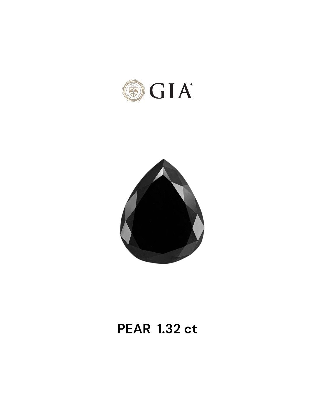 1.32 Carat Pear Diamond Fancy Black VVS2
