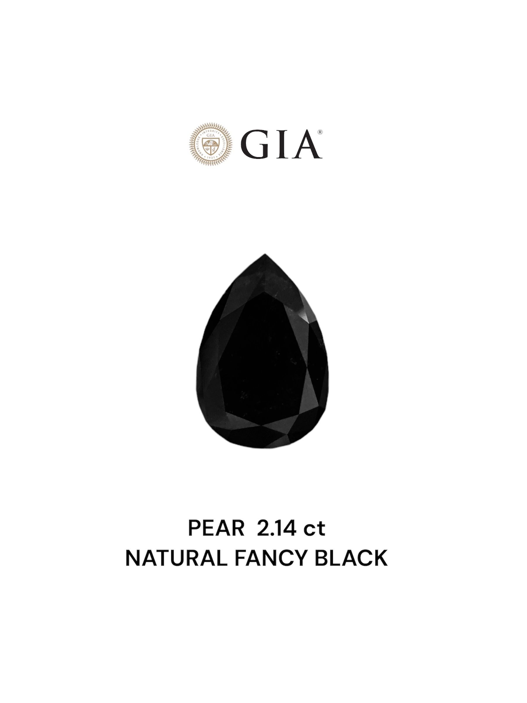 2.14 Carat Pear Diamond Fancy Black VVS2