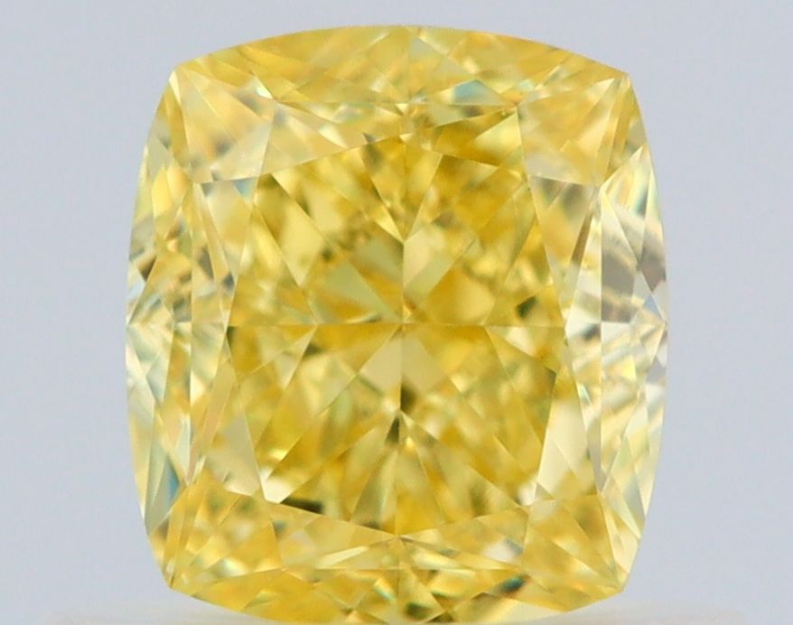 0.67 Carat Cushion brilliant Diamond Fancy Intense Yellow VS1