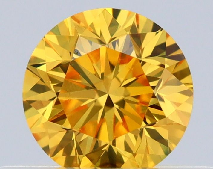 0.32 Carat Round Diamond Fancy Vivid Yellow VS1