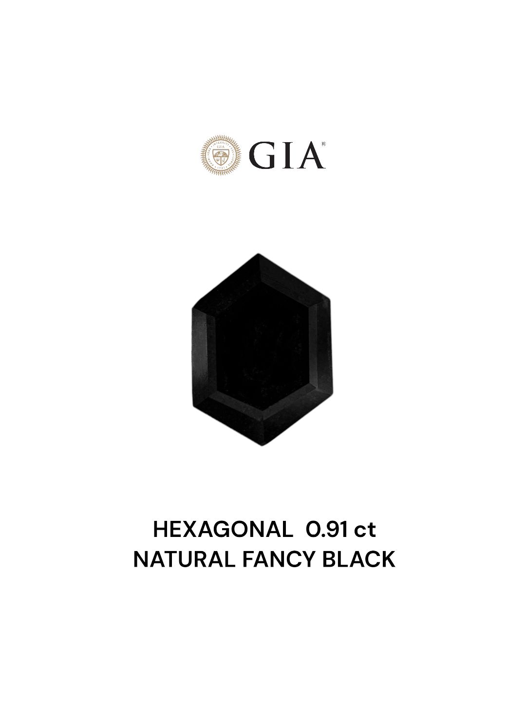 0.91 Carat Hexagonal Diamond Fancy Black VVS2