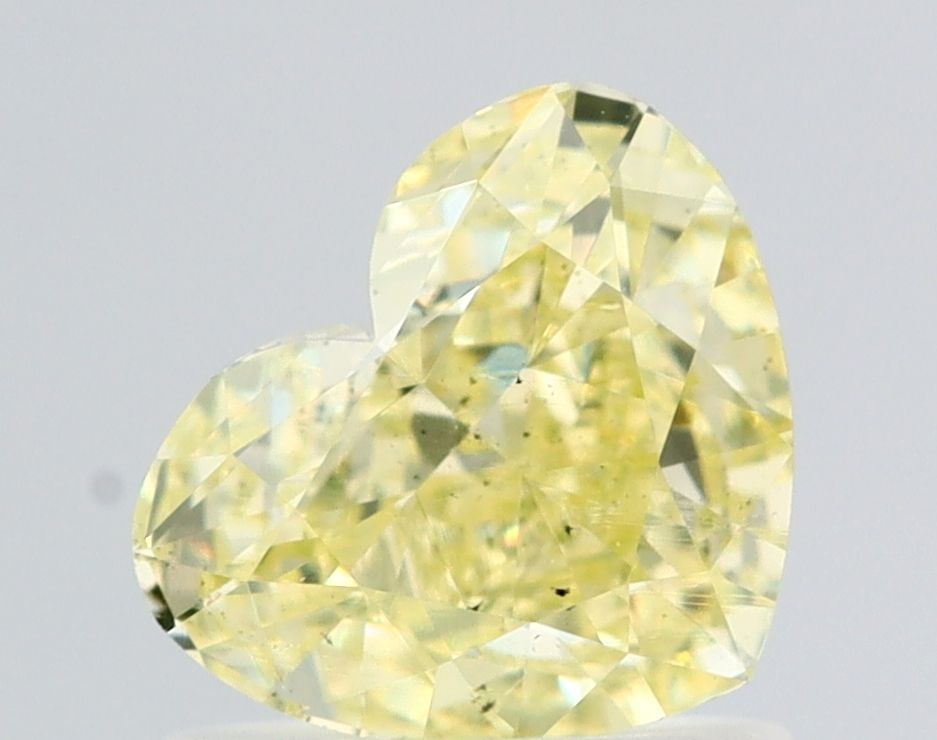 1.01 Carat Heart Diamond Fancy Light Greenish Yellow SI1