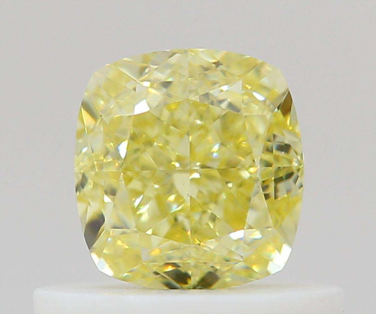 0.61 Carat Cushion brilliant Diamond Fancy Yellow VS1