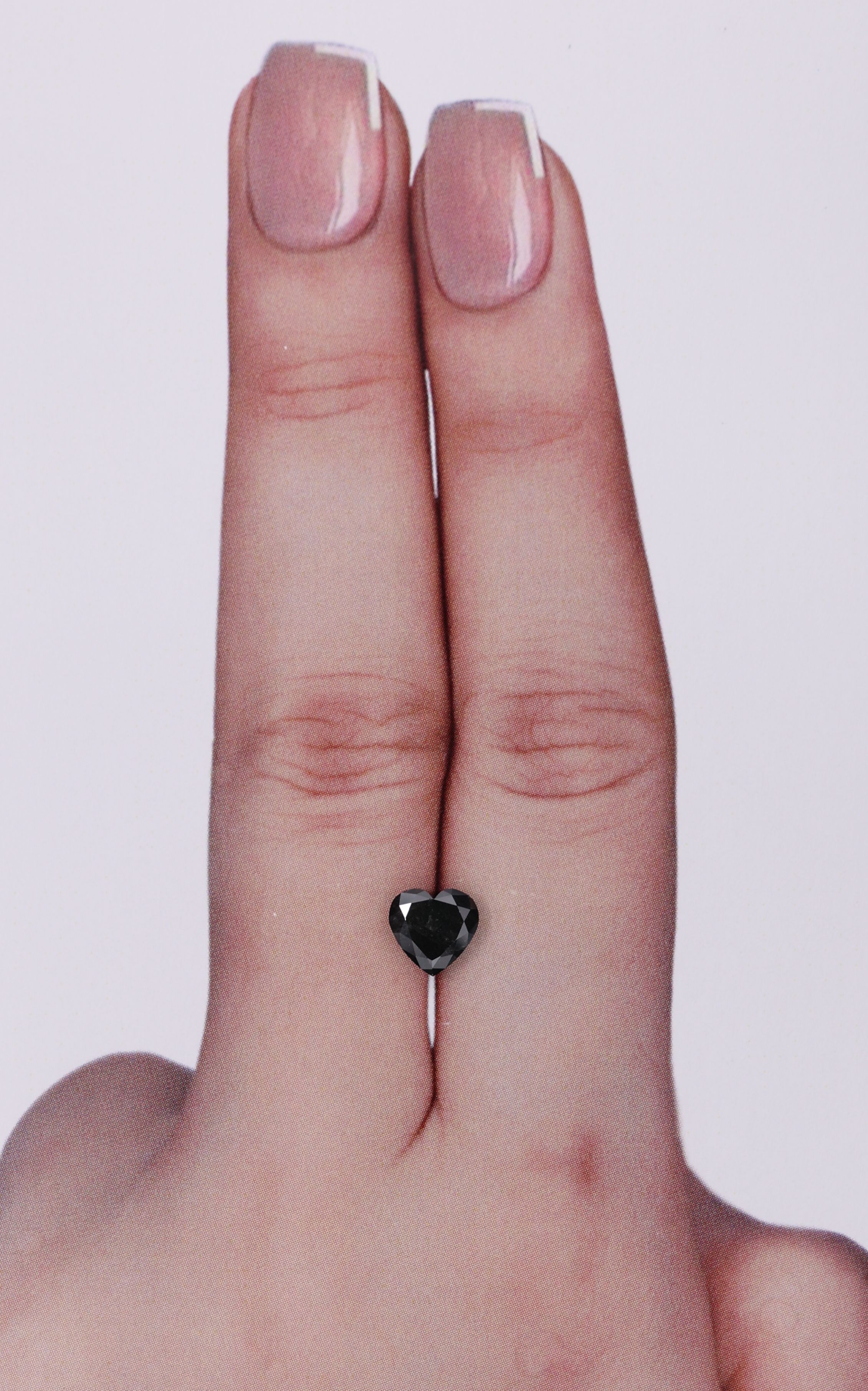 0.74 Carat Heart Diamond Black 