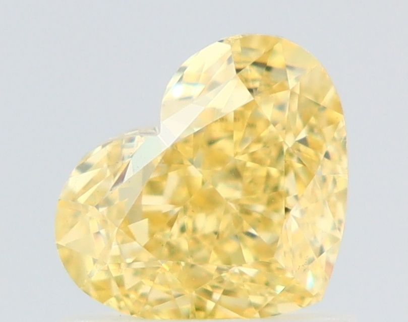 1.02 Carat Heart Diamond Fancy Intense Yellow VS2