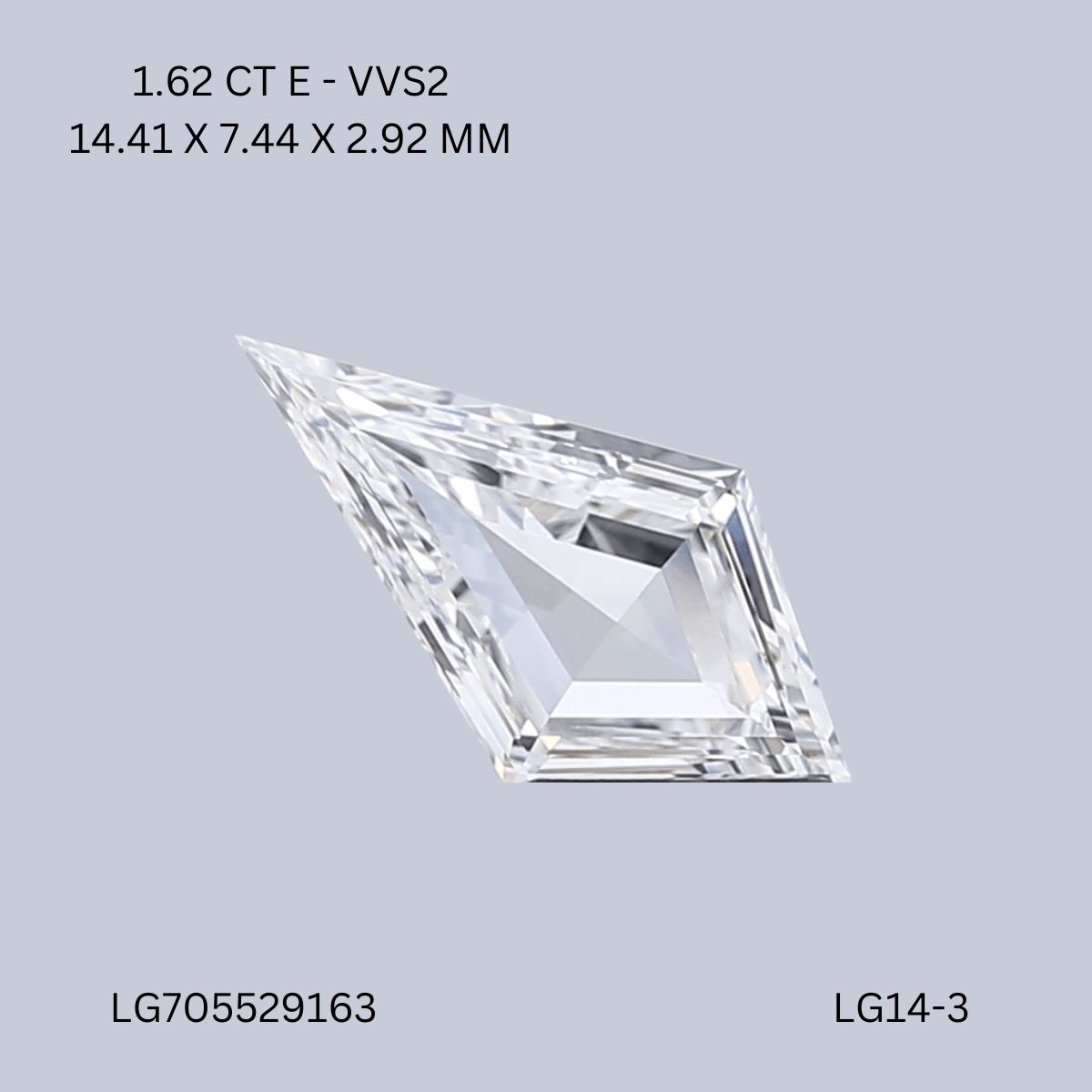 1.62 ct lab-grown Kite Diamond
