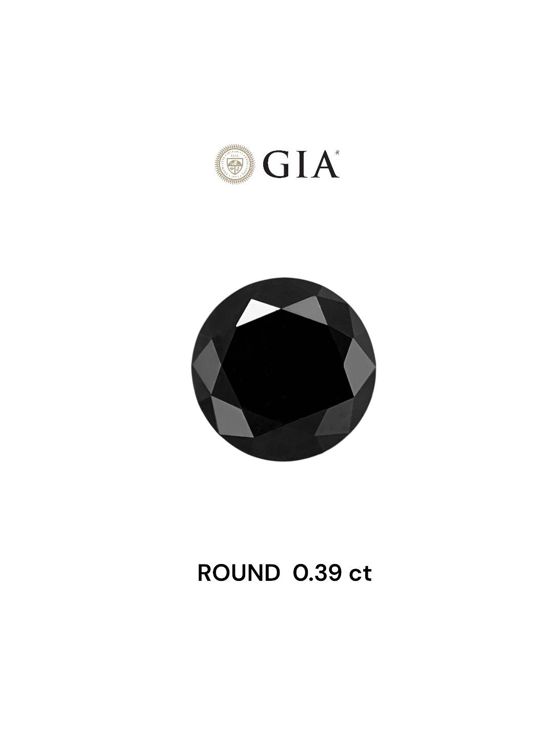 0.39 Carat Round Diamond Fancy Black VVS2