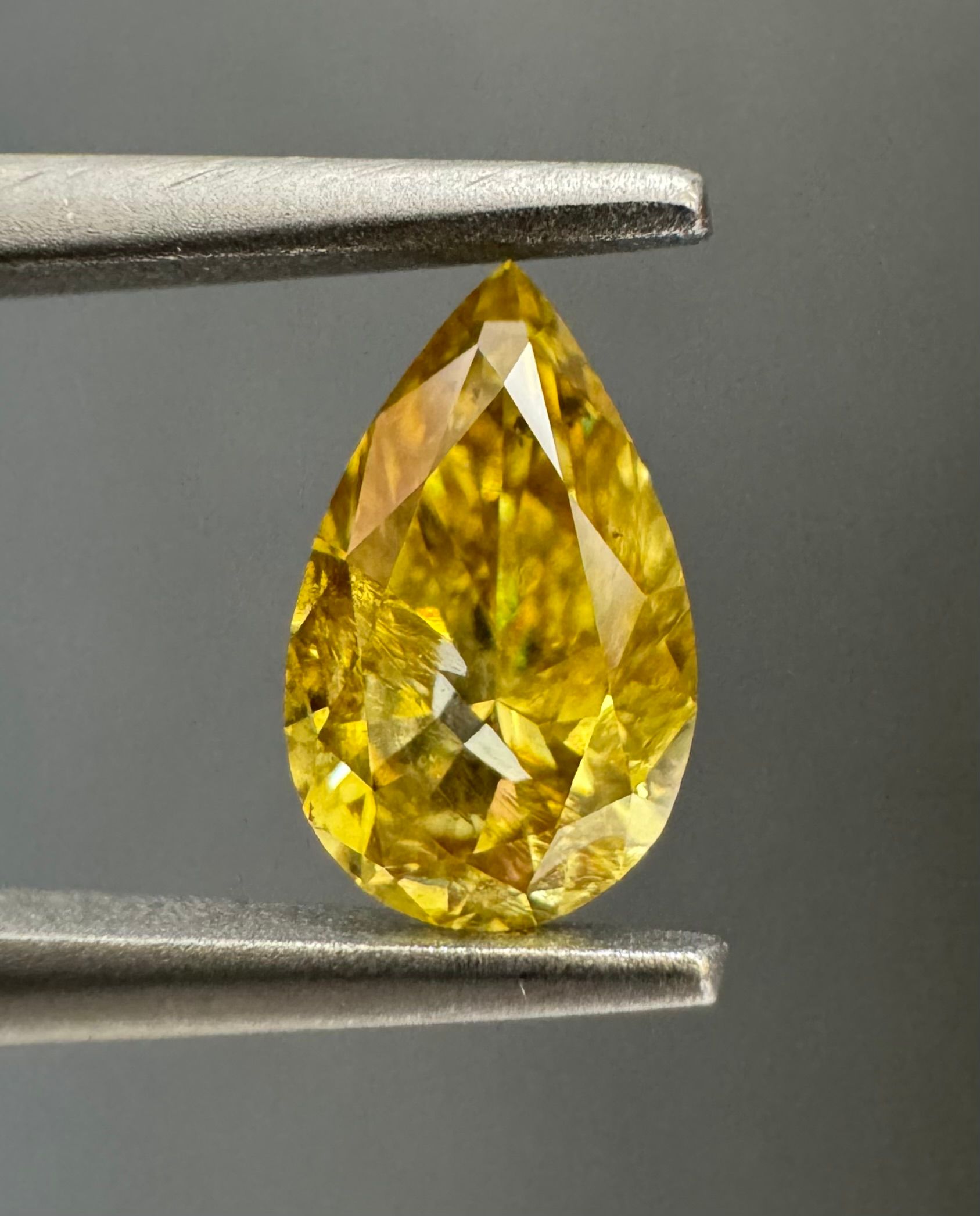 0.45 Carat Pear Diamond Fancy Deep Brownish Yellow I3