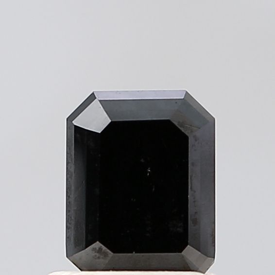 0.98 Carat Emerald Diamond Black VVS2