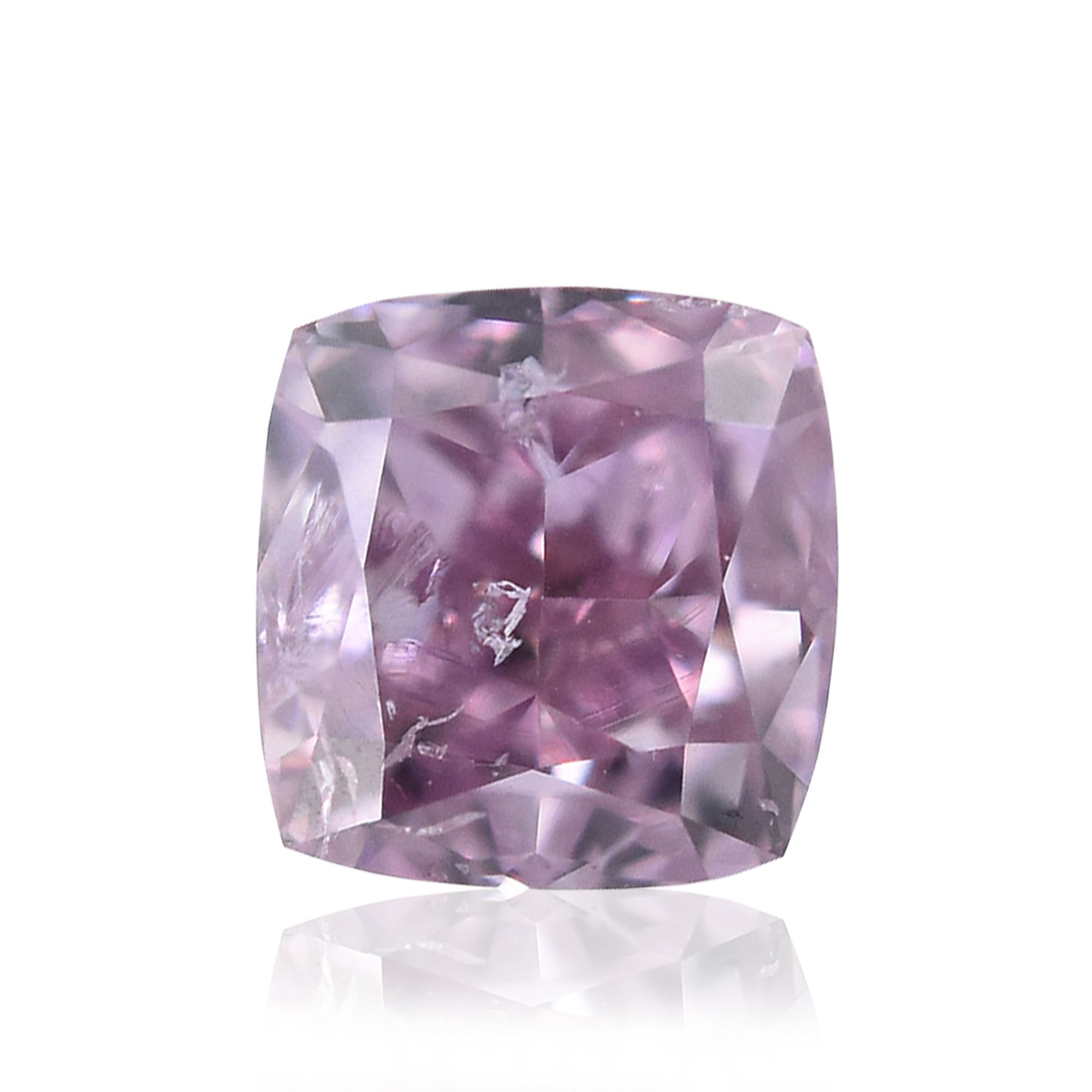 0.29 Carat Cushion brilliant Diamond Fancy Deep Purple Pink I2