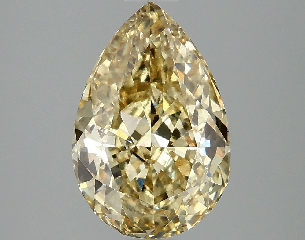 3.08 carat fancy intense yellow VS2 EX Cut IGI pear diamond