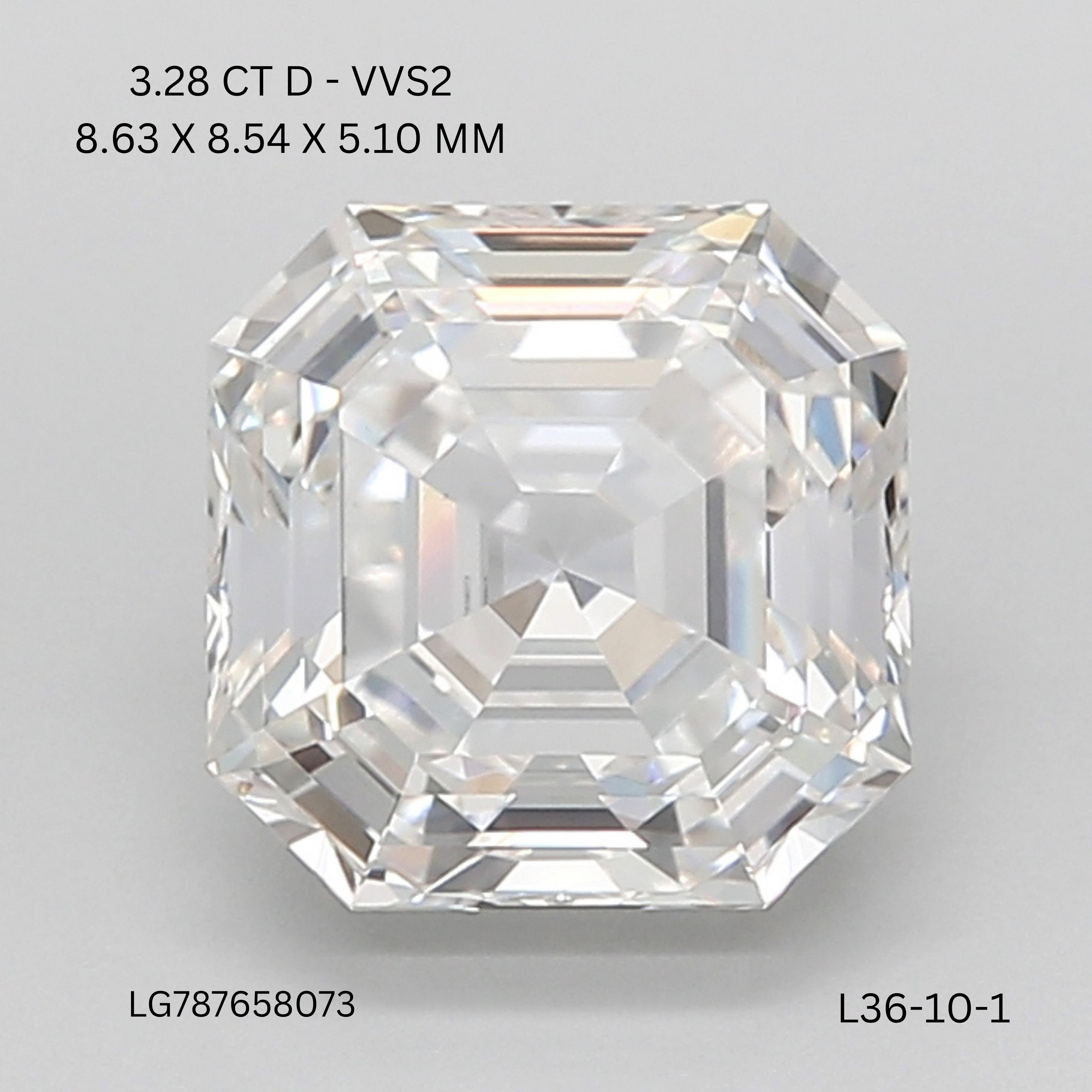 3.28 ct. asscher Lab Grown Diamond front image