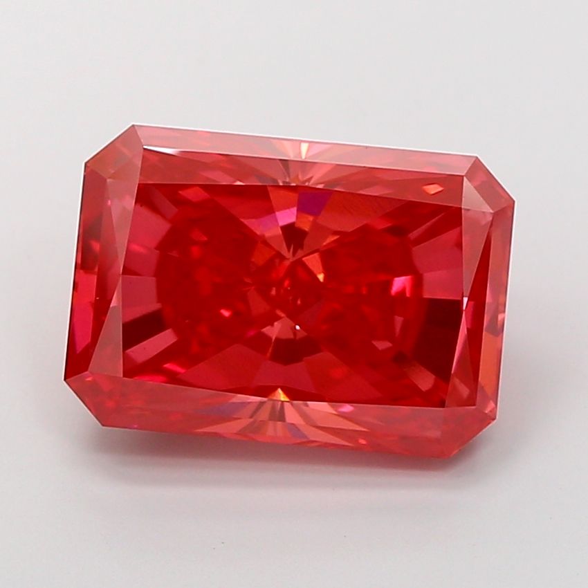 7.53 carat fancy vivid  red VS1 EX Cut IGI radiant diamond