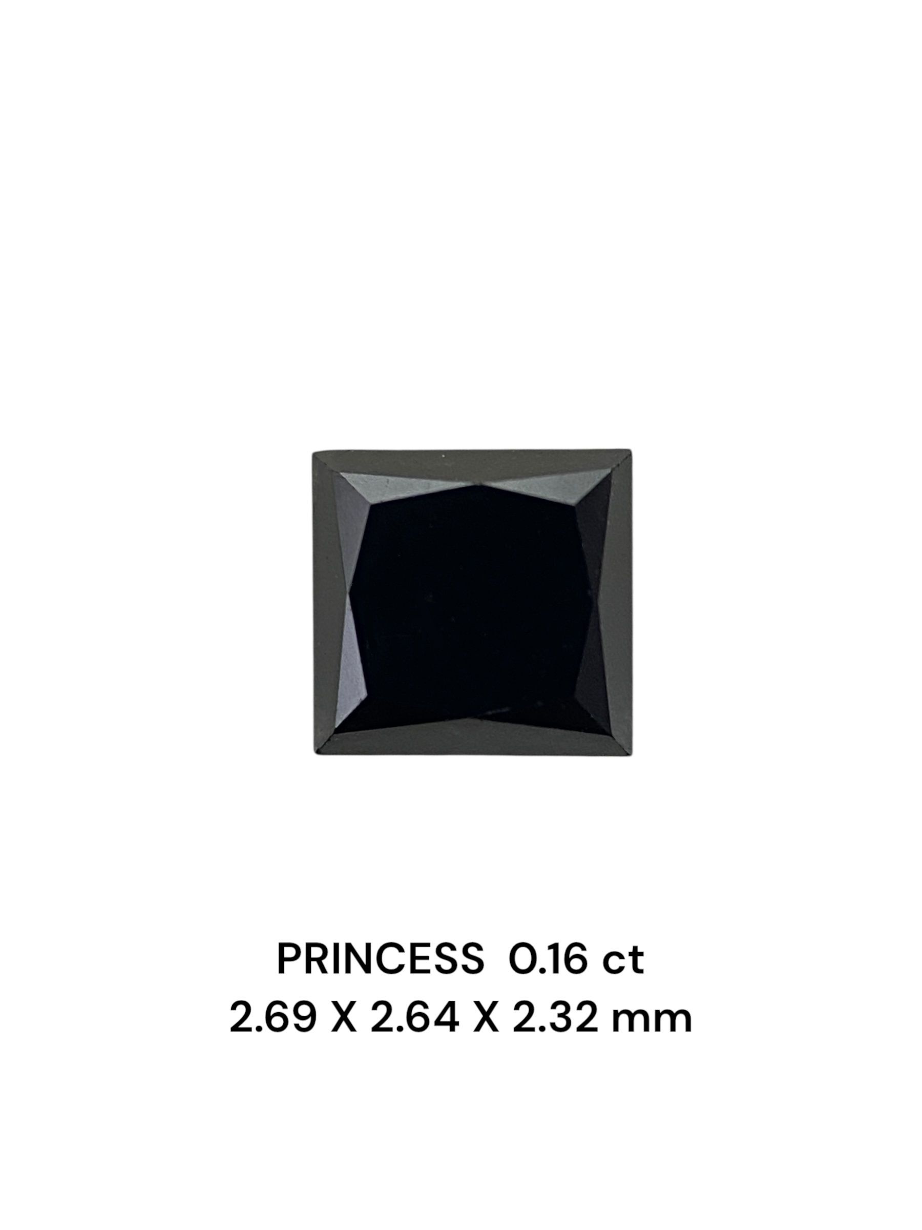 0.16 Carat Princess Diamond Fancy Black VVS2