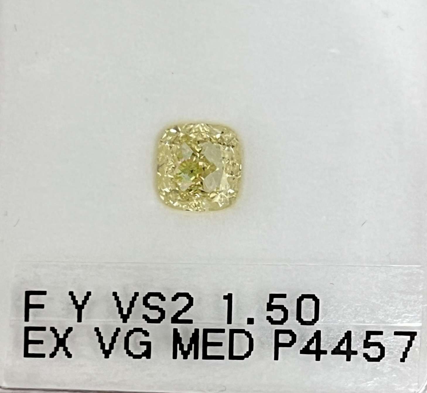1.5 Carat Cushion brilliant Diamond Fancy  Yellow VS2