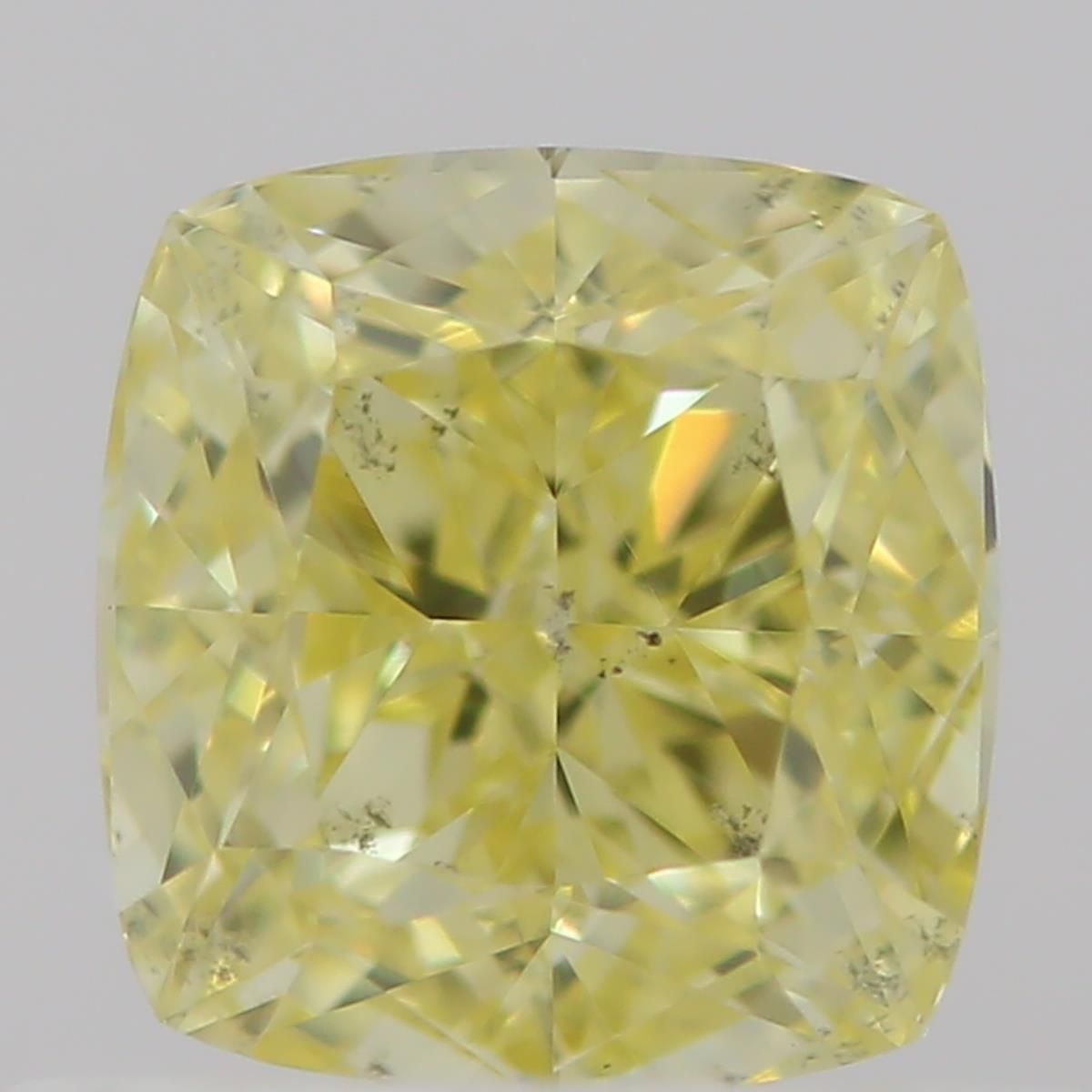 0.5 Carat Cushion brilliant Diamond Fancy Intense  Yellow SI2