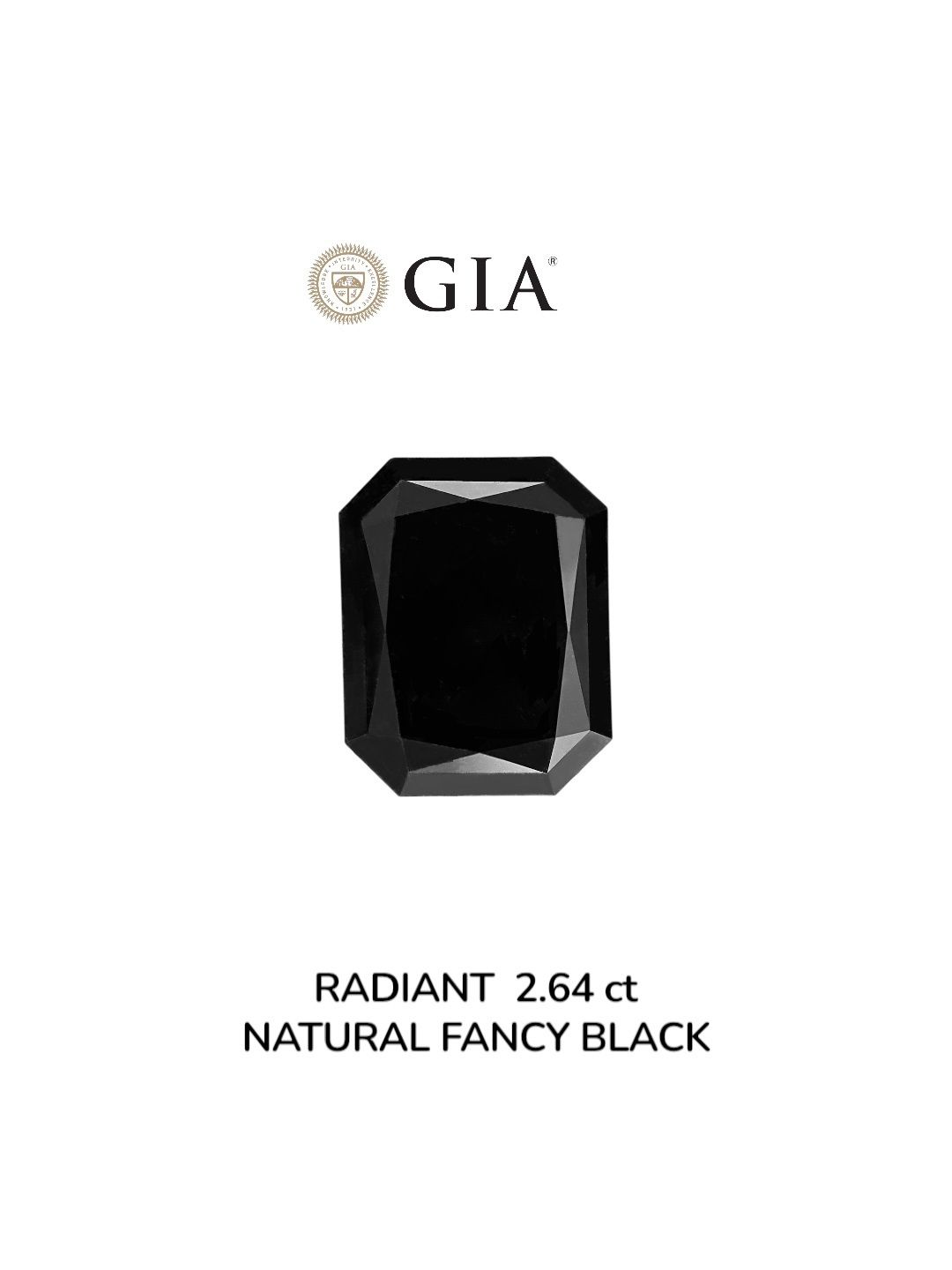 2.64 Carat Radiant Diamond Fancy Black VVS2