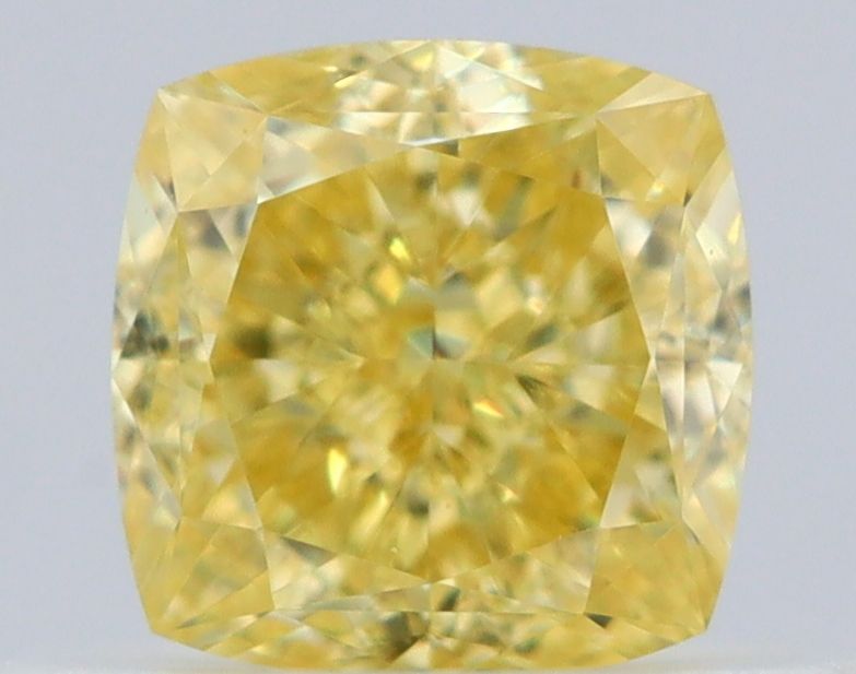 0.55 Carat Cushion brilliant Diamond Fancy Intense Yellow VVS1