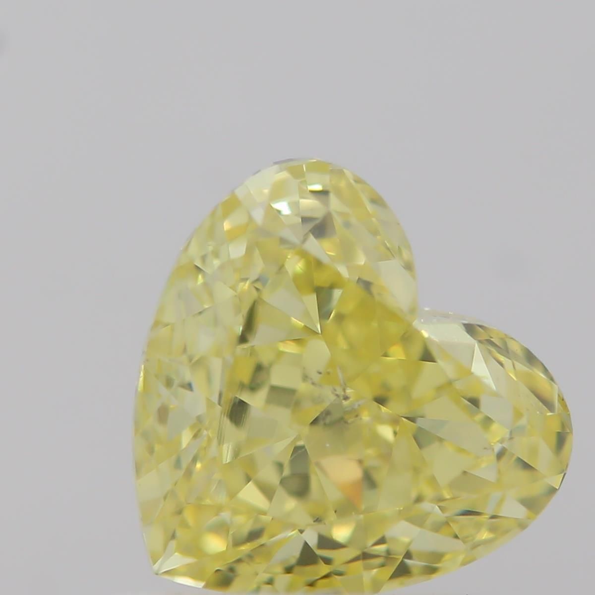 1.01 Carat Heart Diamond Fancy Intense  Yellow SI2