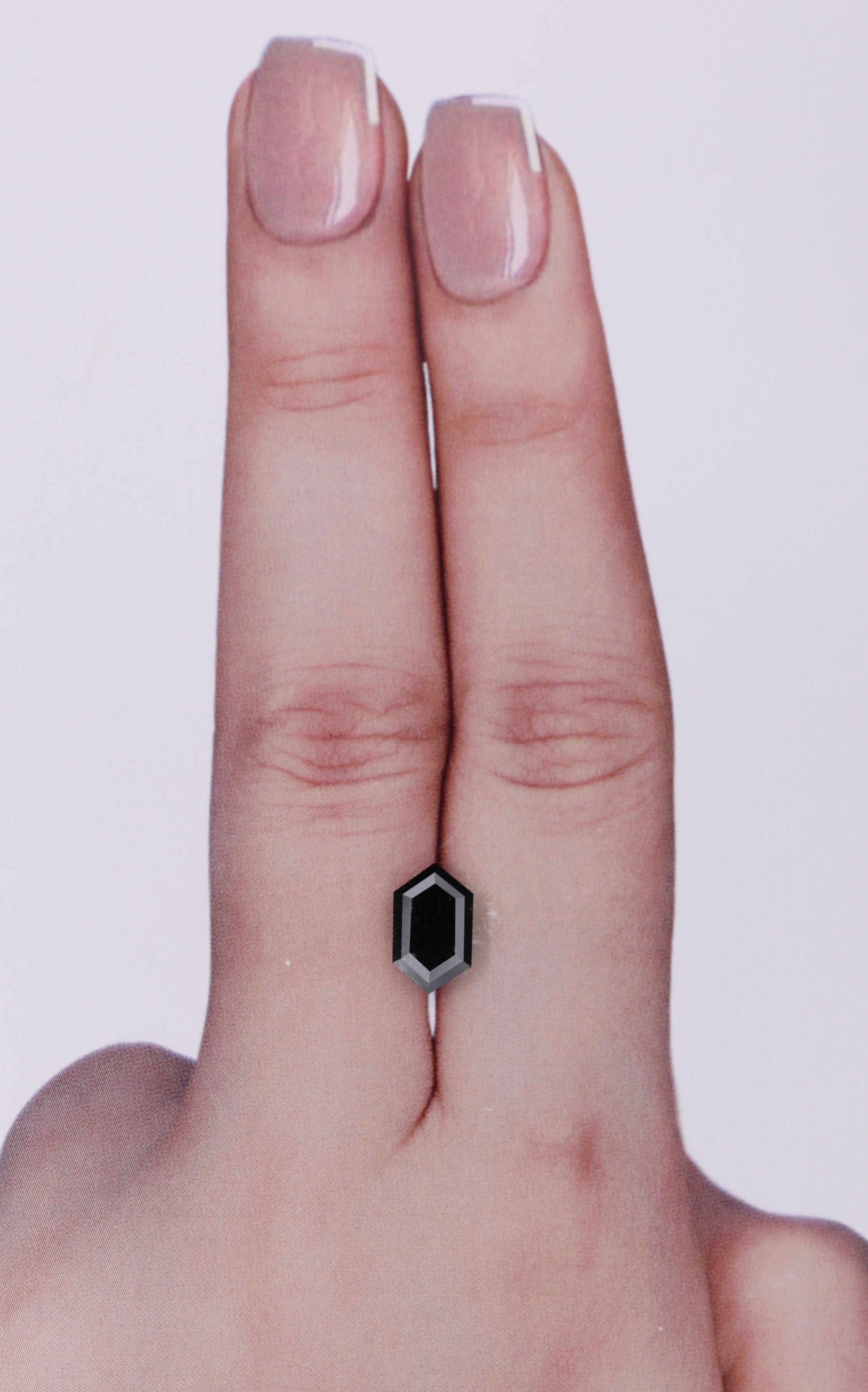 1.21 Carat Hexagonal Diamond Fancy Black VVS2