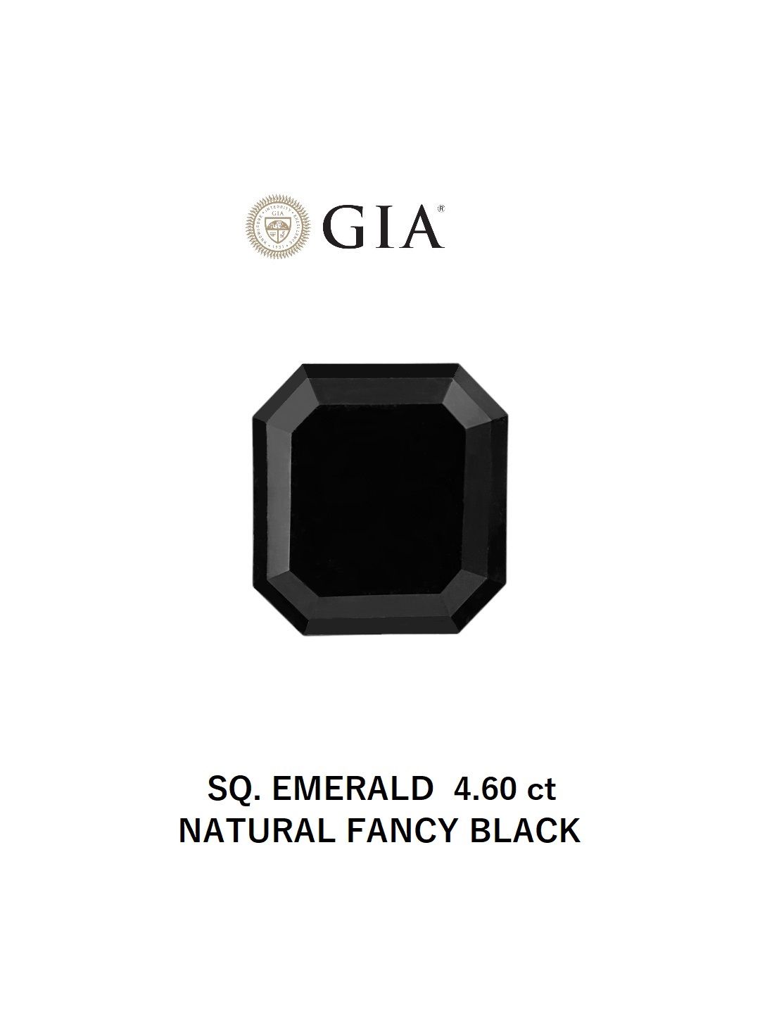 4.6 Carat Square emerald Diamond Fancy Black VVS2