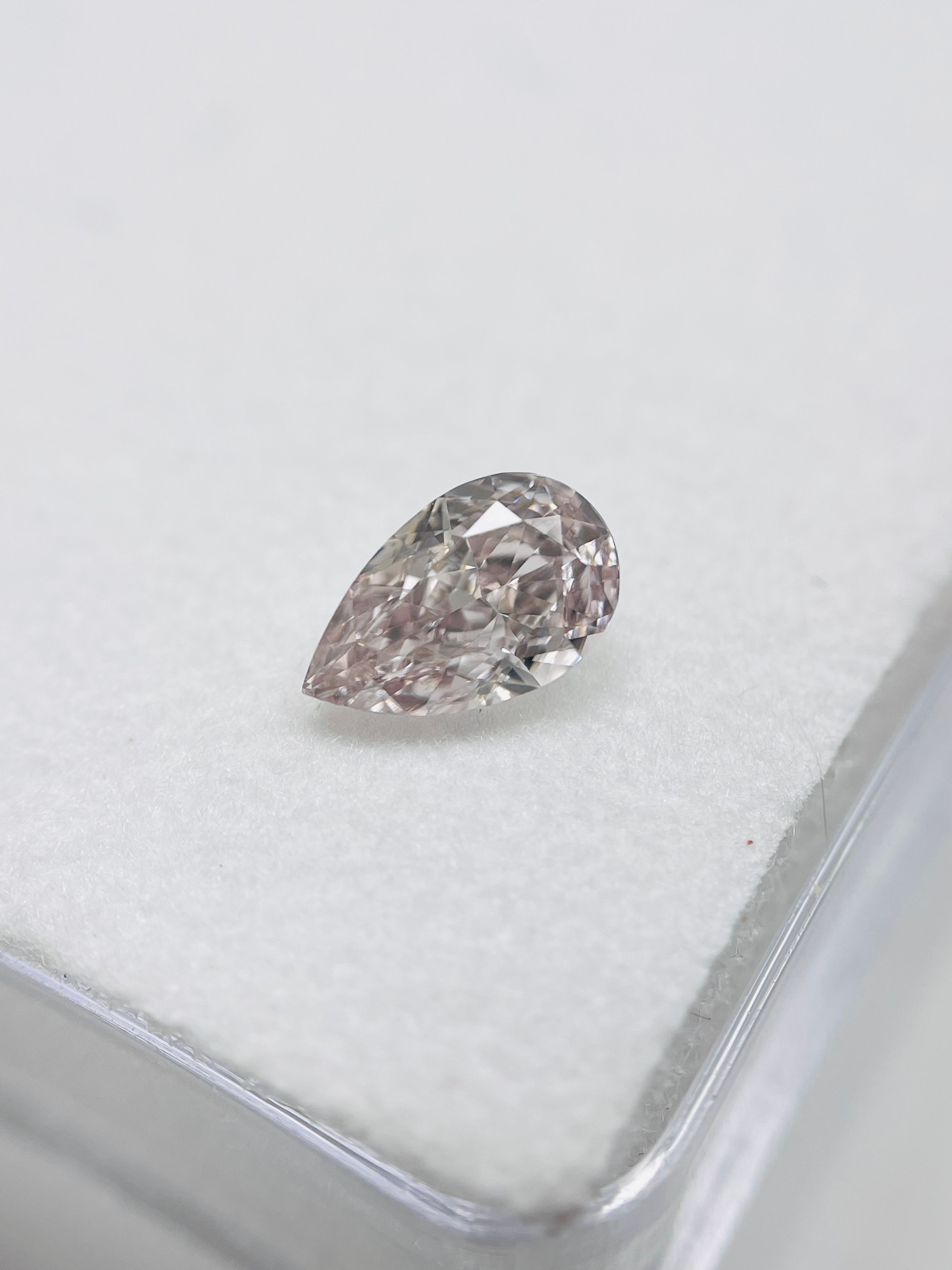 0.4 Carat Pear Diamond Light Pinkish Brown VS1