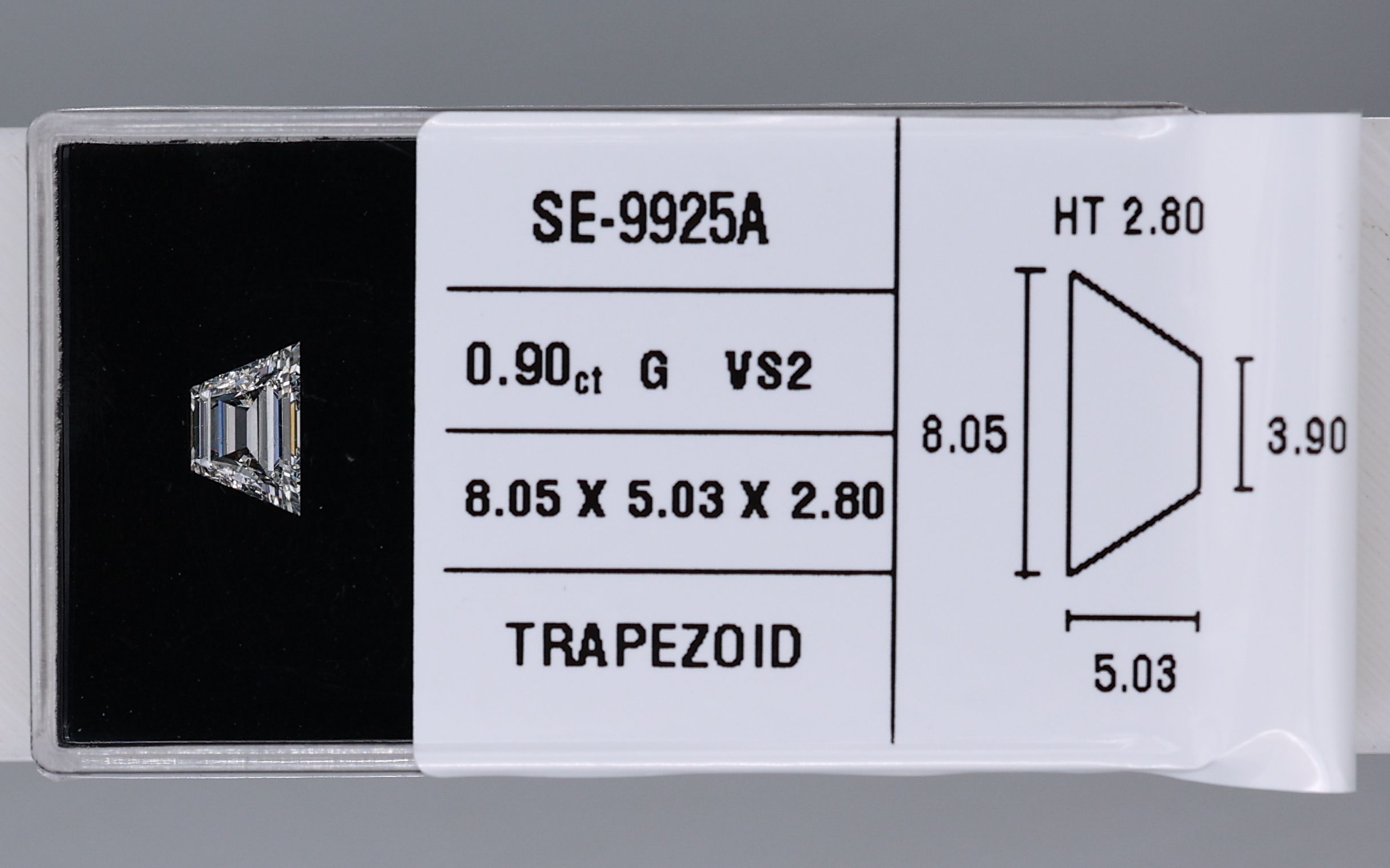 0.9 Carat Trapezoid Diamond G VS2