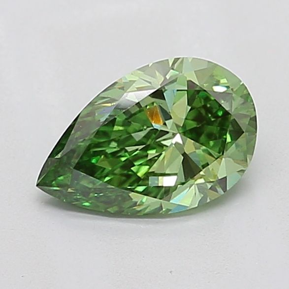 1.01 carat fancy vivid  green VS2 EX Cut IGI pear diamond