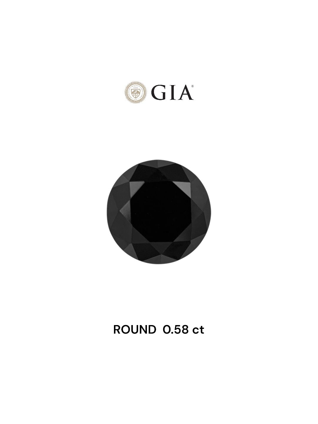 0.58 Carat Round Diamond Fancy Black VVS2