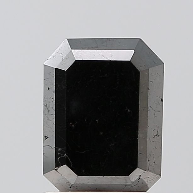 1.41 Carat Emerald Diamond Black VVS2