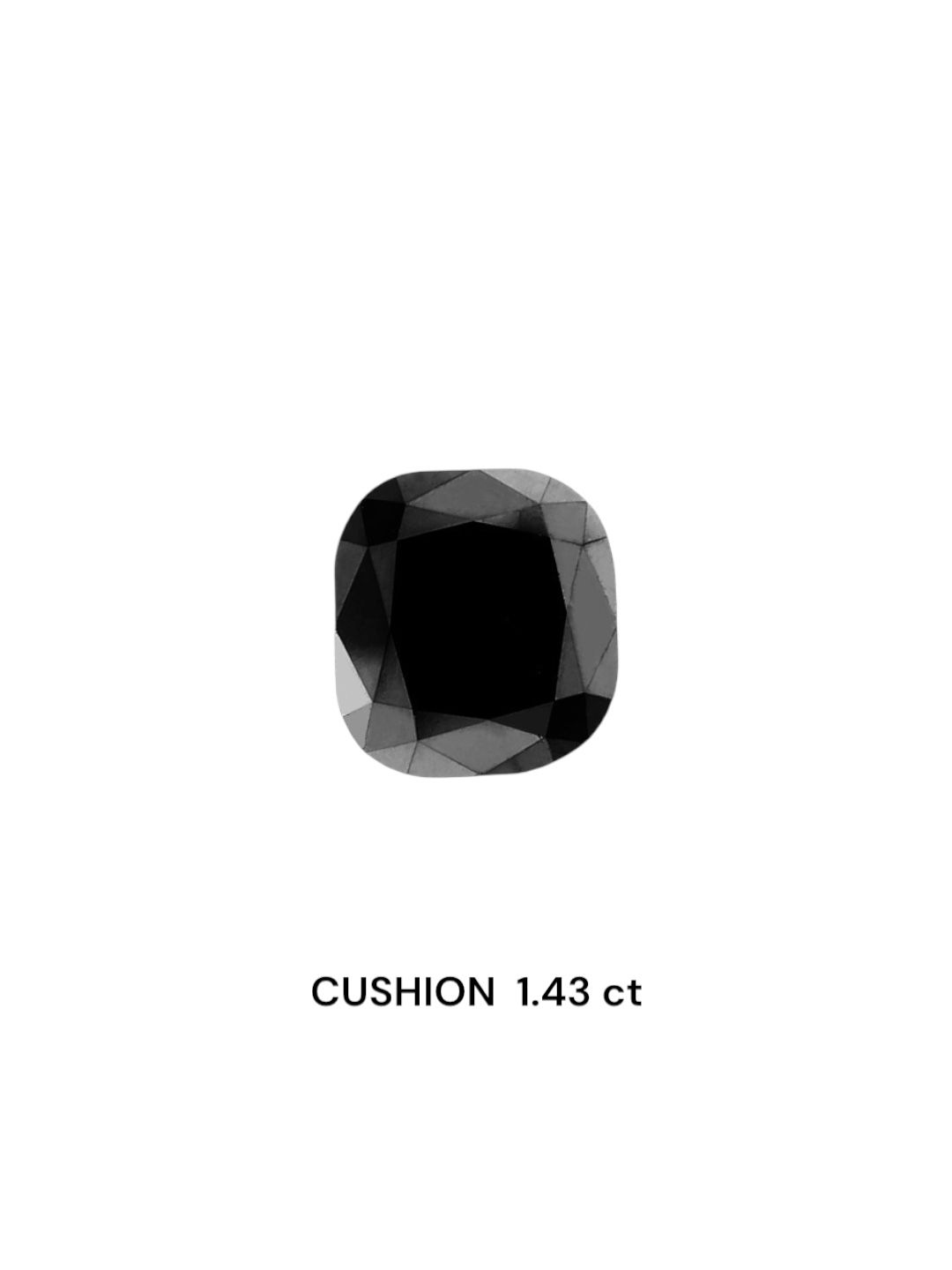 1.43 Carat Cushion modified Diamond Black 