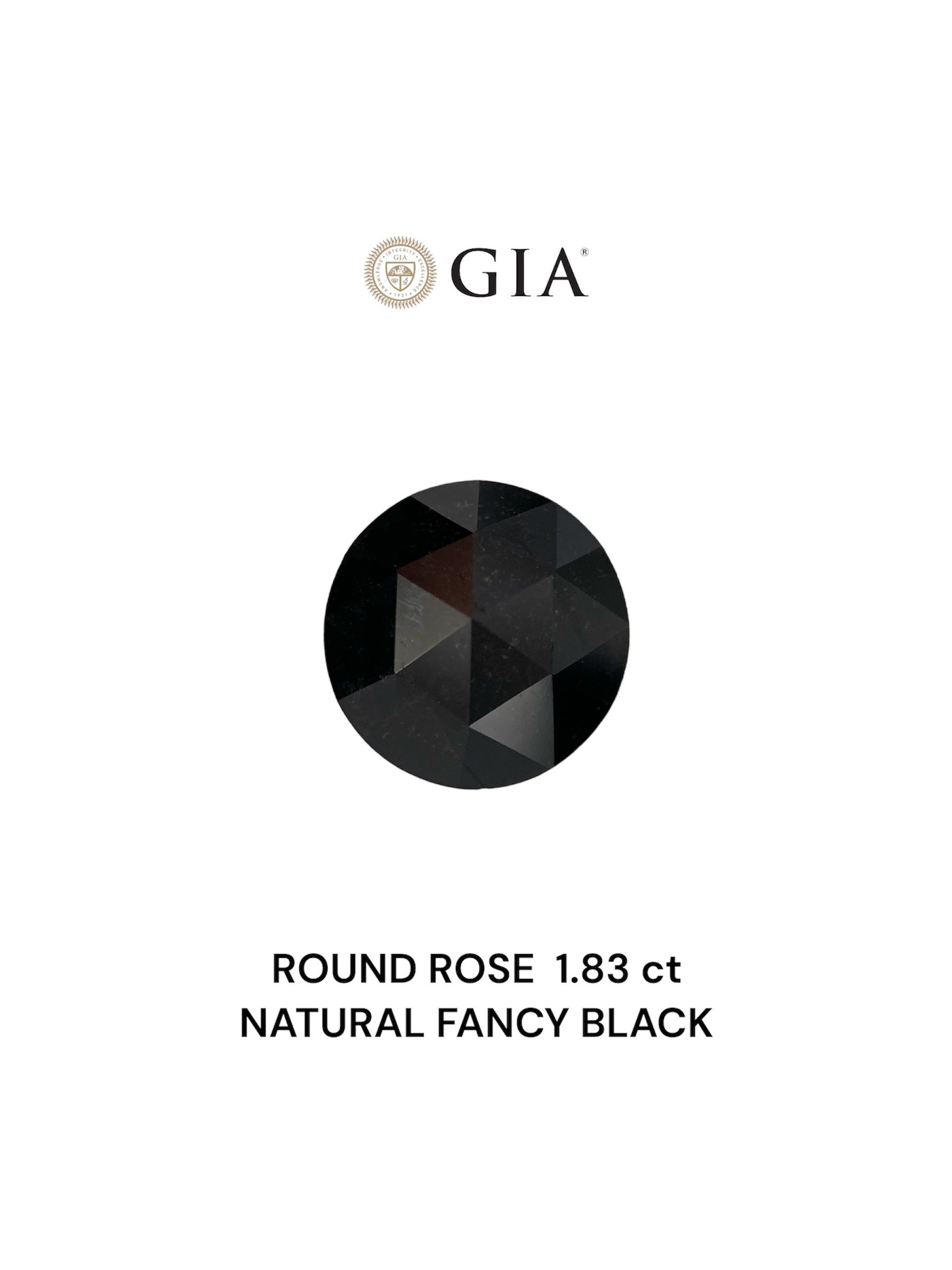 1.83 Carat Rose Diamond Fancy Black VVS2
